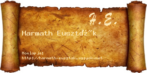 Harmath Euszták névjegykártya